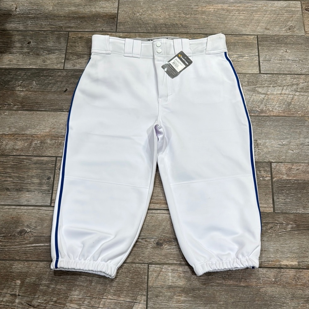 Easton White and Blue Baseball Knickers White/Royal Blue Piping